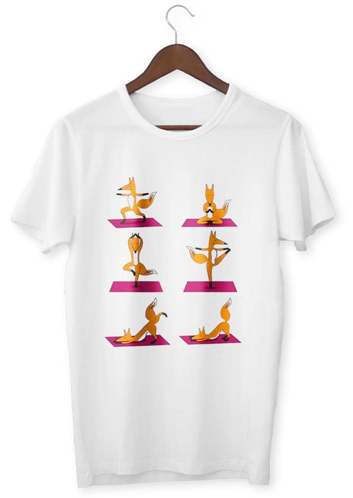 Tişört Zen <Br> Tilki Yoga Duruşu